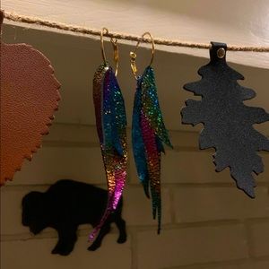 Beautiful leather earrings